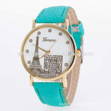Leather band Eiffel tower hot geneva watches 2015